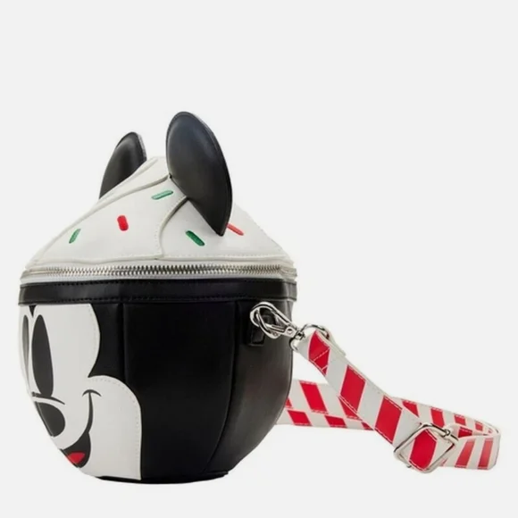 New Loungefly Disney Mickey Mouse Hot Cocoa Cup Mug Crossbody Bag - Picture 4 of 11